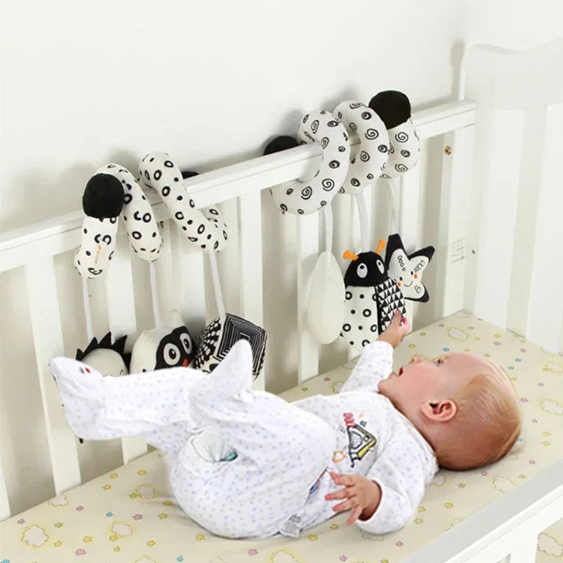 Soft Plush Baby Rattles with Bell Newborn Stroller Car Handbell Mobile Rattle Toys On The Crib Interactive Squeaker Hanging Doll