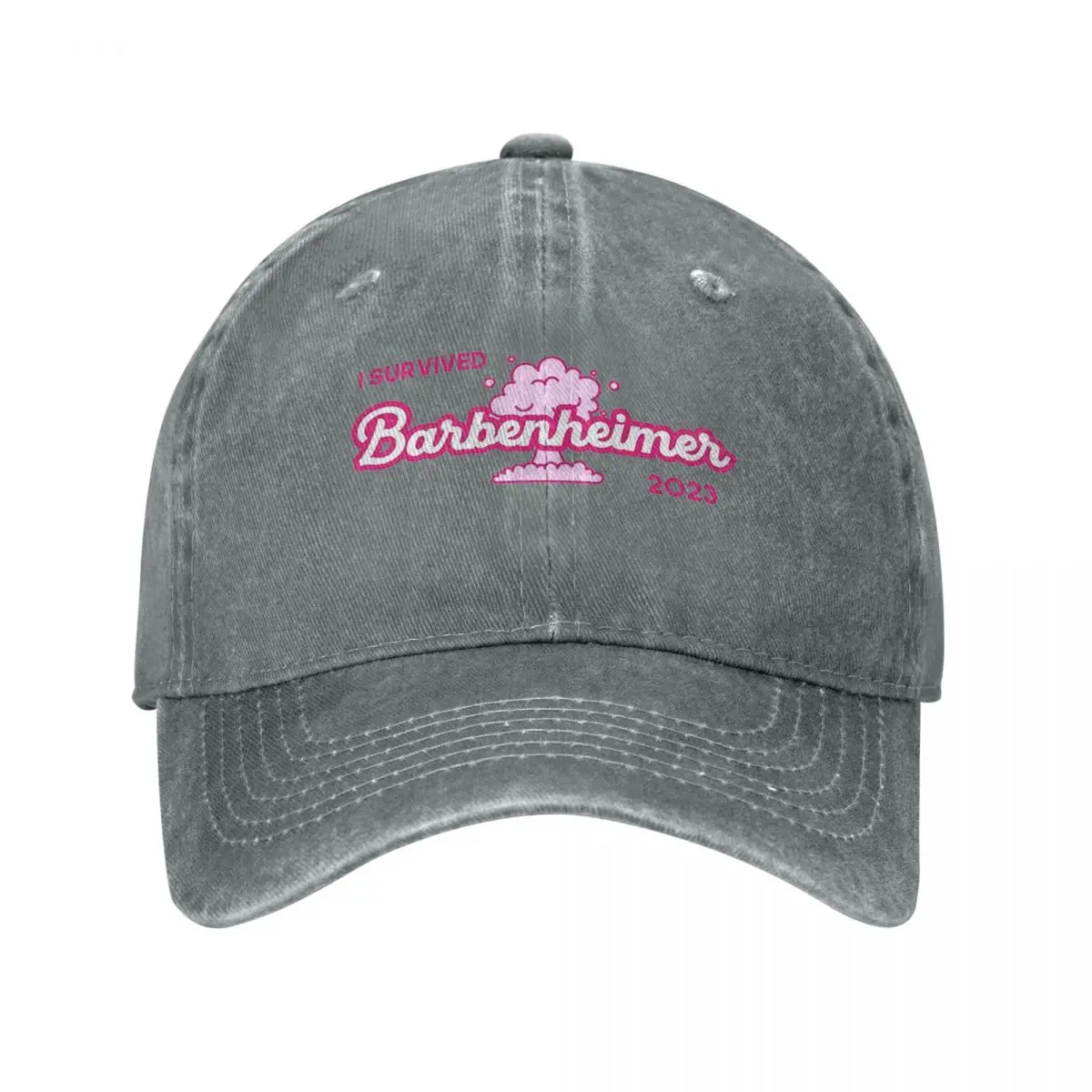 I Survived Barbenheimer 2023 Baseball Caps Snapback Denim Fabric Hat Outdoor Adjustable Casquette Streetwear Baseball Cowboy Hat