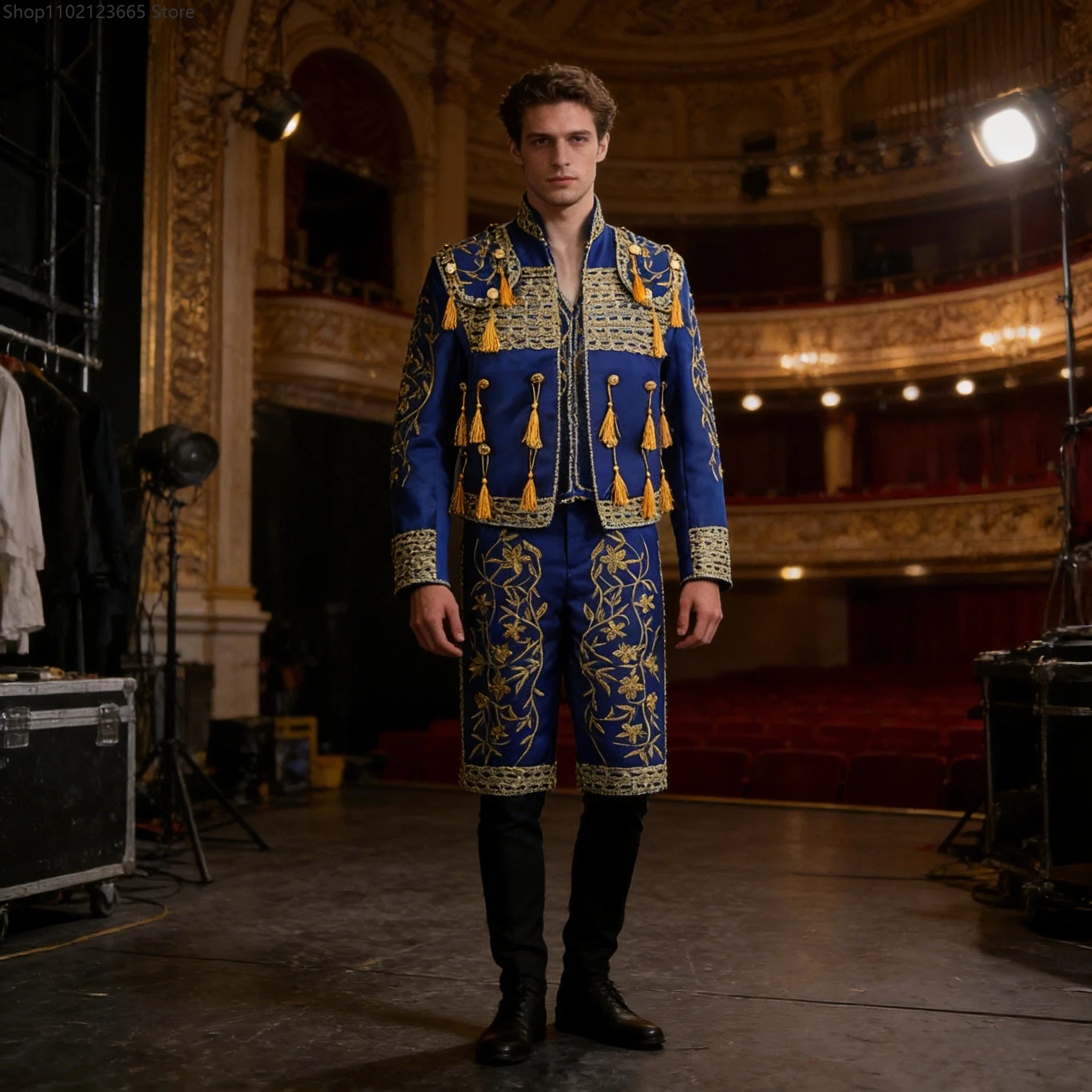 

Men's Spanish Bullfighter Party Cosplay Costume Courtly Embroidery Stage Performance Theatrical Masquerade Halloween Set 2026