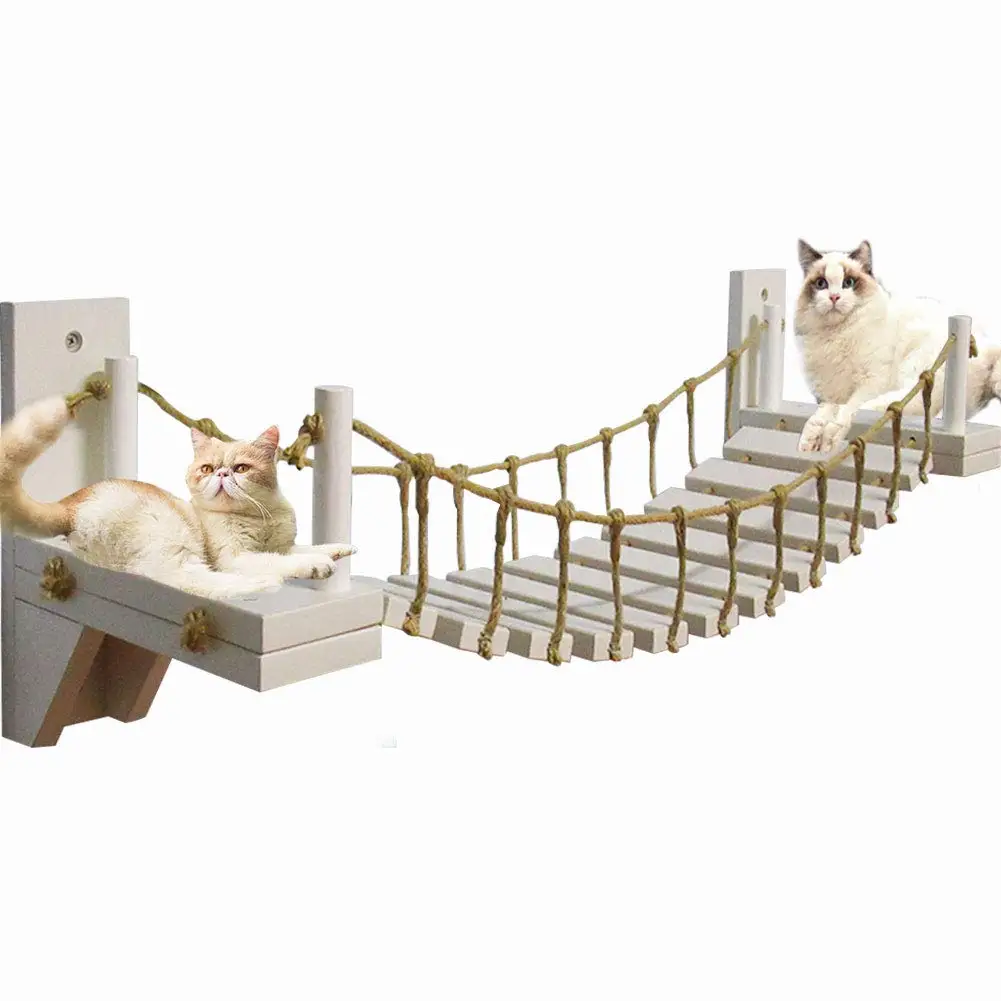 XIANGLONG Wall Hanging Climbing Frame Cat Stairs Solid Wood Sisal Tree Tower Cat Wall