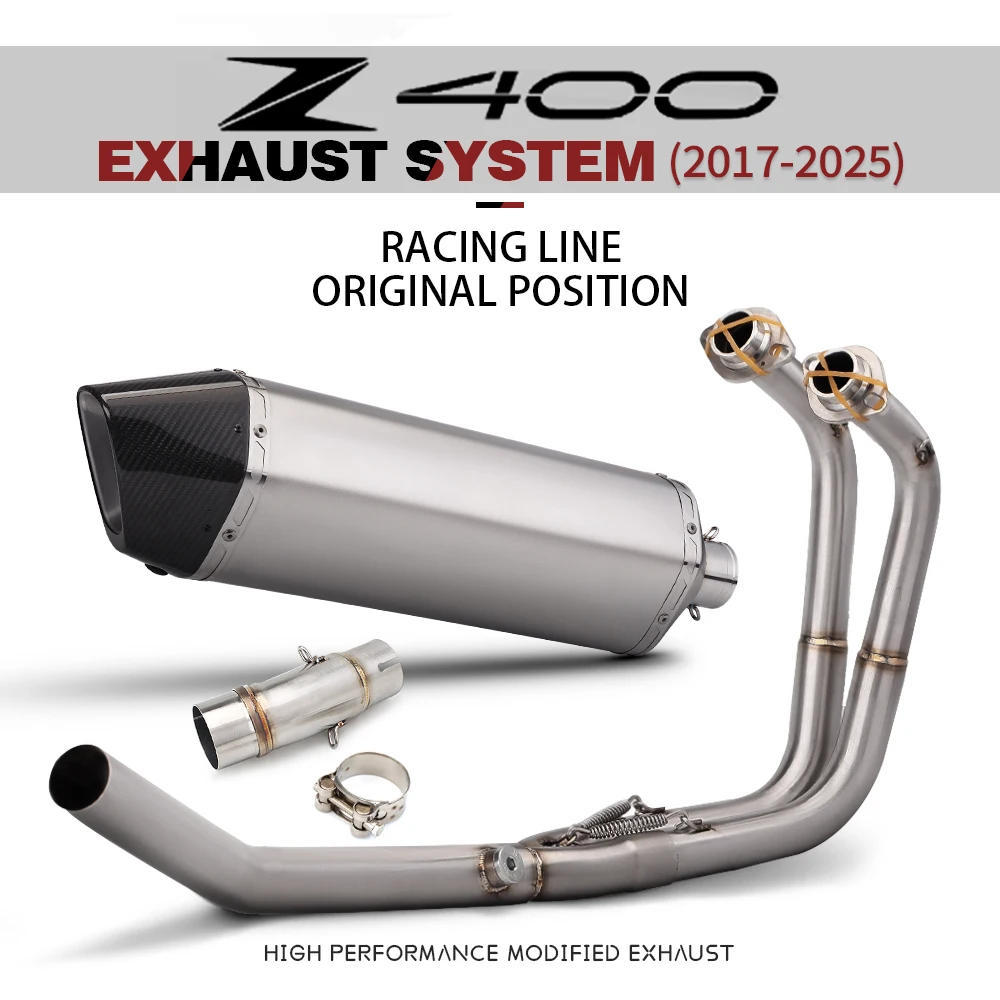 2023 Ninja400 z400 полная система 51 мм мотоциклетная средняя передняя соединительная труба без шнуровки выхлопная труба Ninja z 400 2023 Ninja400 z400 полная система 51 мм мотоциклетная средняя передняя соединительная труба без шнуровки выхлопная труба Ninja z 400