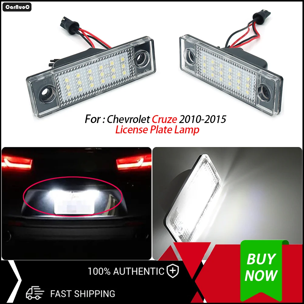 

For Chevrolet Cruze 2010-2015 2Pcs Ultra Bright LED License Plate Lights