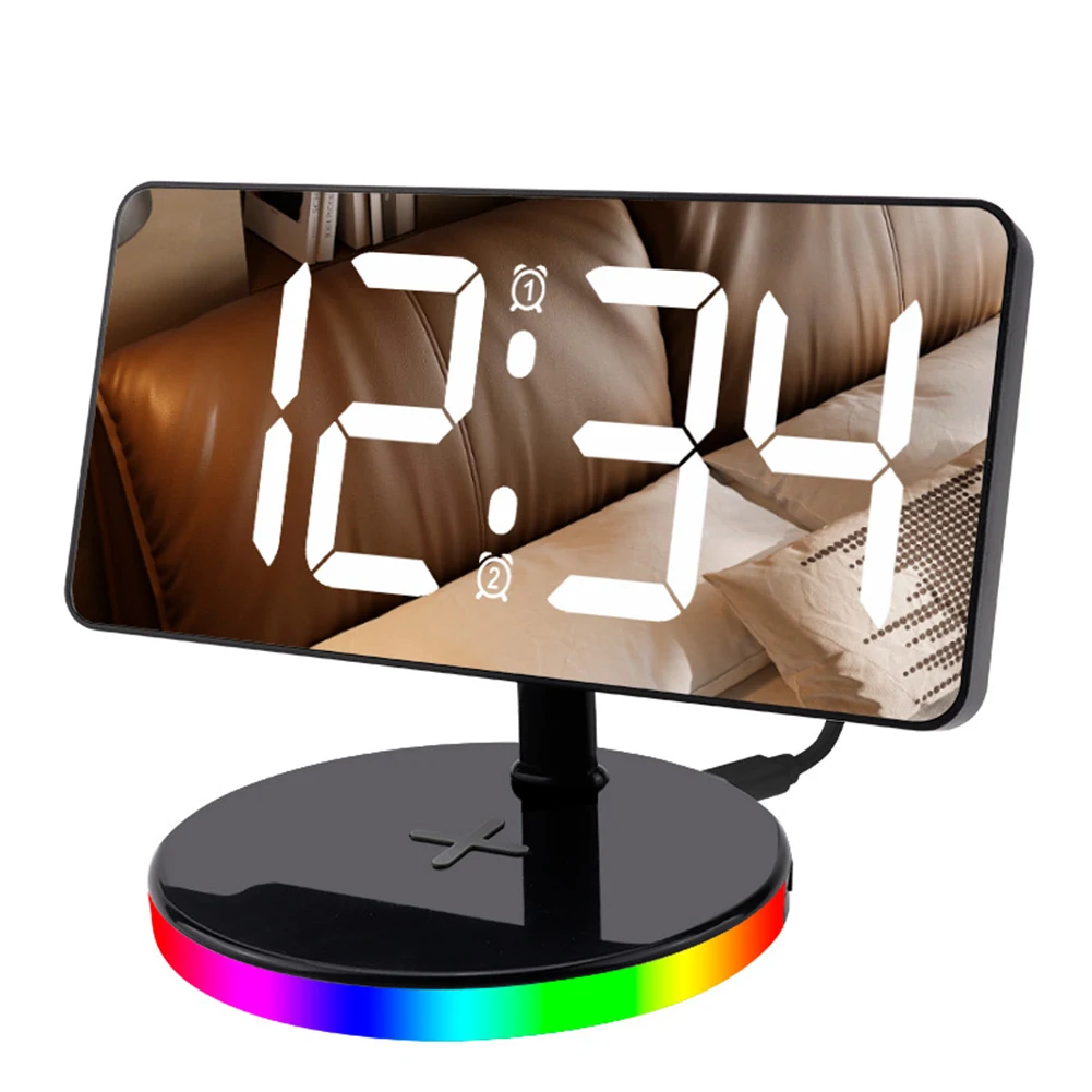 

Multifunctional Wireless Charging Alarm Clock Desktop LED Clock Bedside Clock Multifunctional Wireless Charging Alarm Clock Blac
