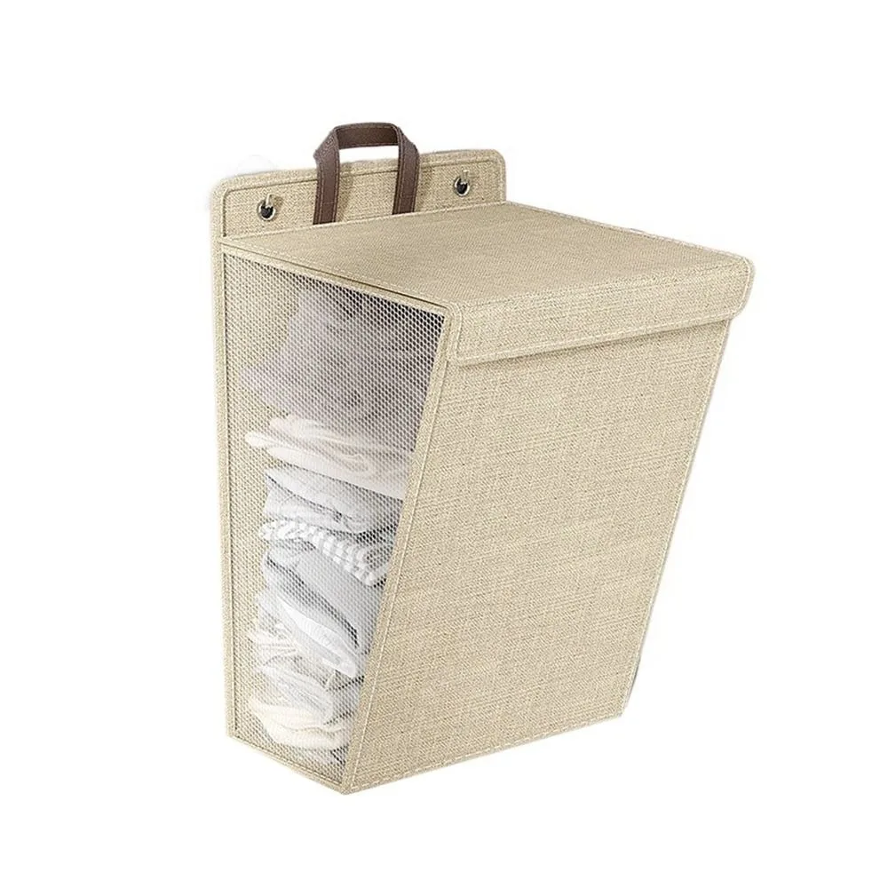 

Wall-mounted Dirty Clothes Basket Large Capacity Wall Hanging Collapsible Laundry Basket Space Saving with Handles