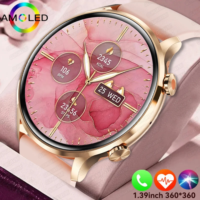 

For XIAOMI HD Bluetooth Call Watch 2024 ECG Smart Watch Women AMOLED 360*360 HD Display Clock Sports IP68 Waterproof Smartwatch