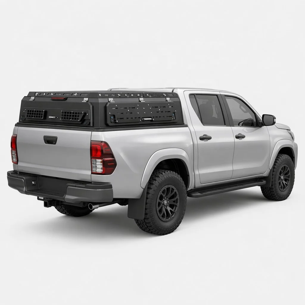 Work Utility Truck Topper Aluminum Alloy Waterproof Pickup Hardtop Canopy Secure Storage Truck Bed Camping for Ranger