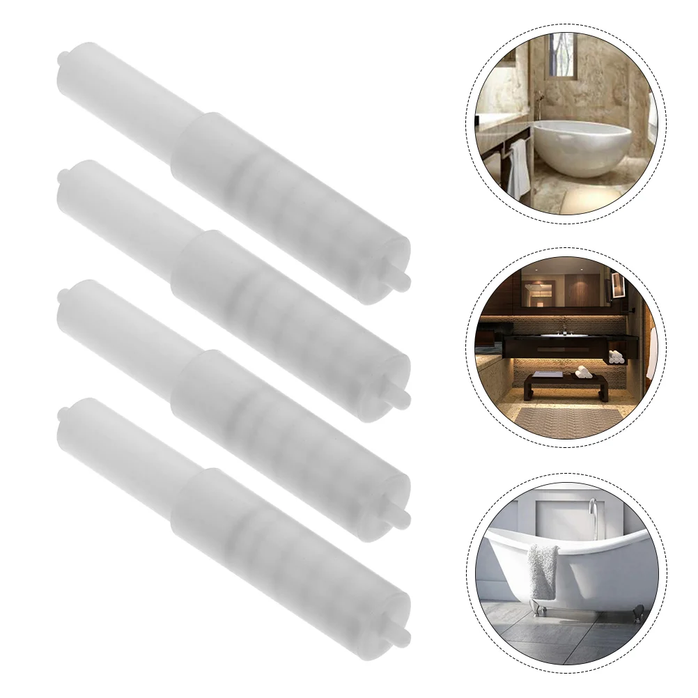 

4 Pcs Carton Center Shaft Toilet Tissue Paper Holder Roller Plastic Simple Bathroom Supplies Inserted Style Spindle Replacement