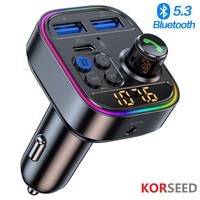 Wireless Bluetooth Car Adapter Bluetooth 5.3 FM Transmitter AUX Radio Receiver MP3 Player Handsfree Call Type-C USB  Car charger