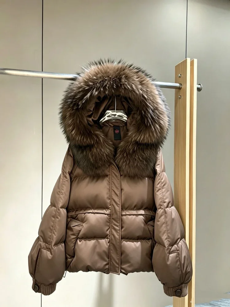 Women's Goose Down Jacket Extra Warm Natural Raccoon Fur Puffer Coat Lightweight Windproof Waterproof Hooded 2026 New Winter