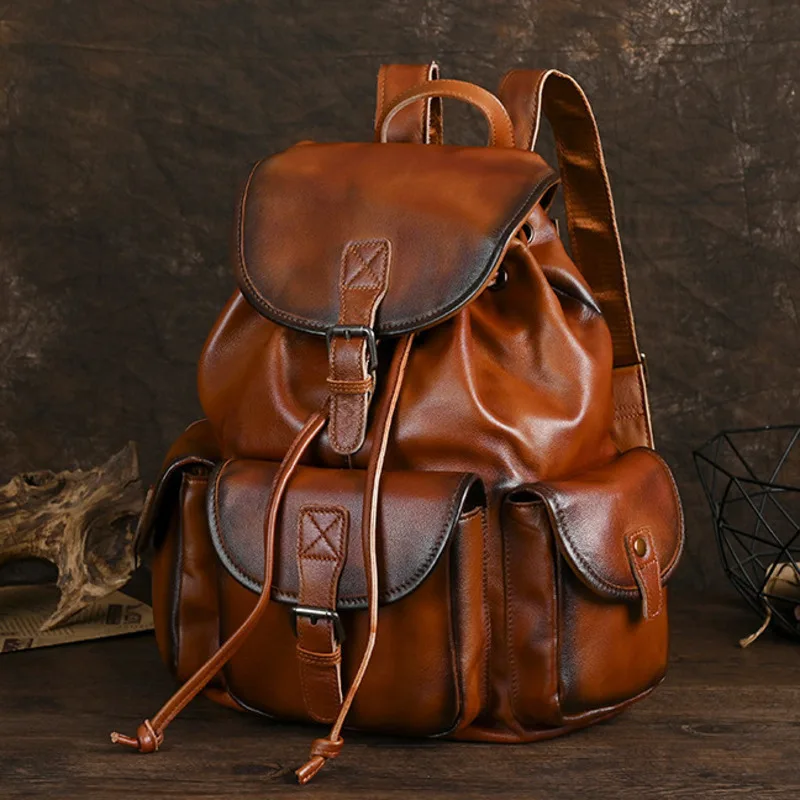 MOTAORA New Large Capacity Backpack For Women\'s Genuine Leather Business Travel Handbag Luxury Cowhide Casual Laptop Bag Unisex