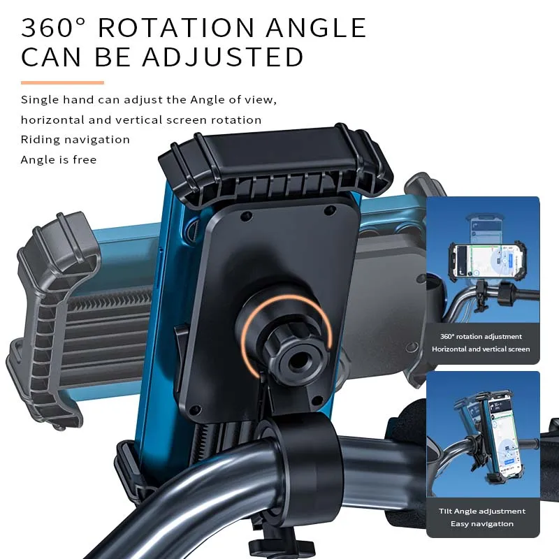 Bike Phone Holder Upgrade Thickened Four Corners Durable Rider Shockproof Navigation Stand Riding Motorcycle Bracket