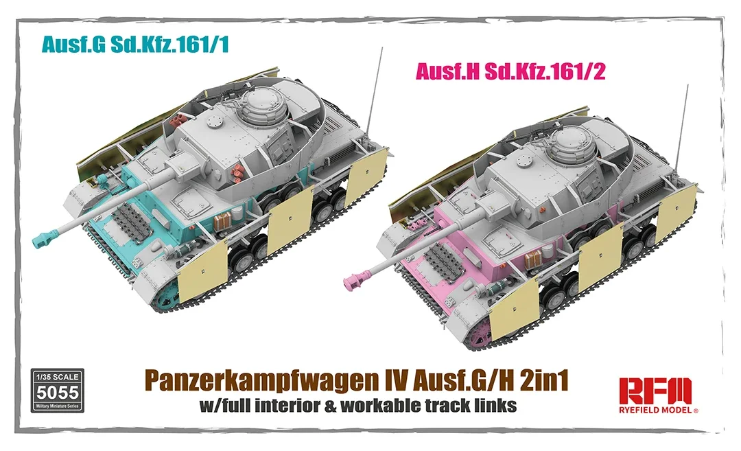 RYEFIELD MODEL RM-5055 Model Kit 1/35 Panzerkampfwagen IV Ausf.G/H 2in1 Assemble