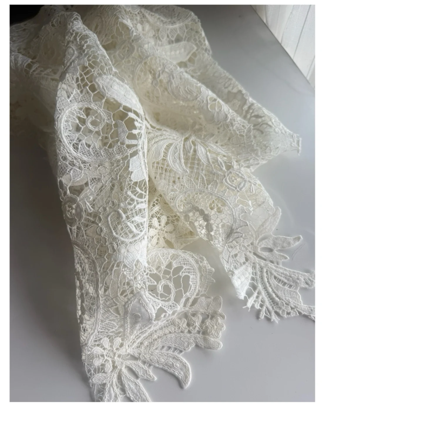 high-end-beige-3d-relief-water-soluble-lace-hollow-out-eyelash-trim-dress-fabric-european-style-summer-collection-clothing-ma