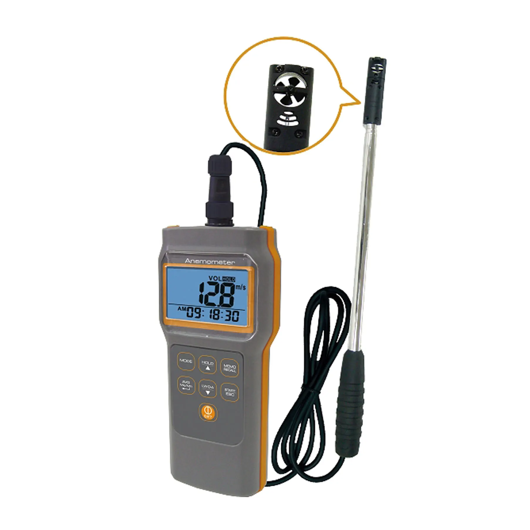 AZ8905 Handheld Digital Anemometer with Air Temp./Air RH/Dew Point Temp Meter Datalogger