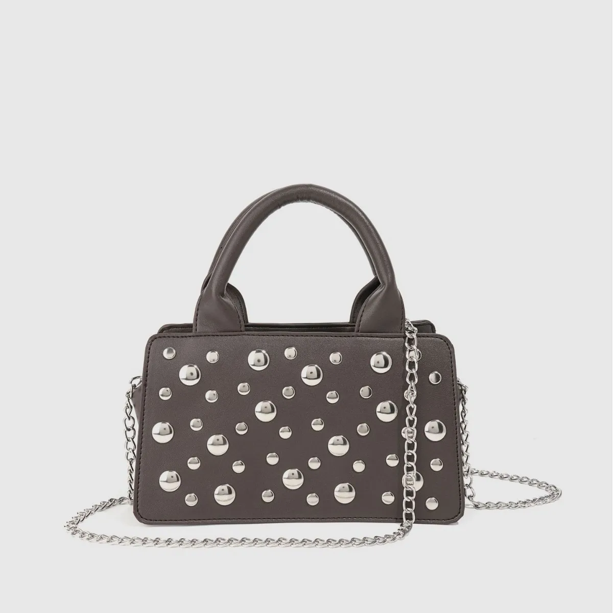 

2026 new limited edition chain shoulder bag rivets and metal handle women's bag elegant and sophisticated women dumpling bag