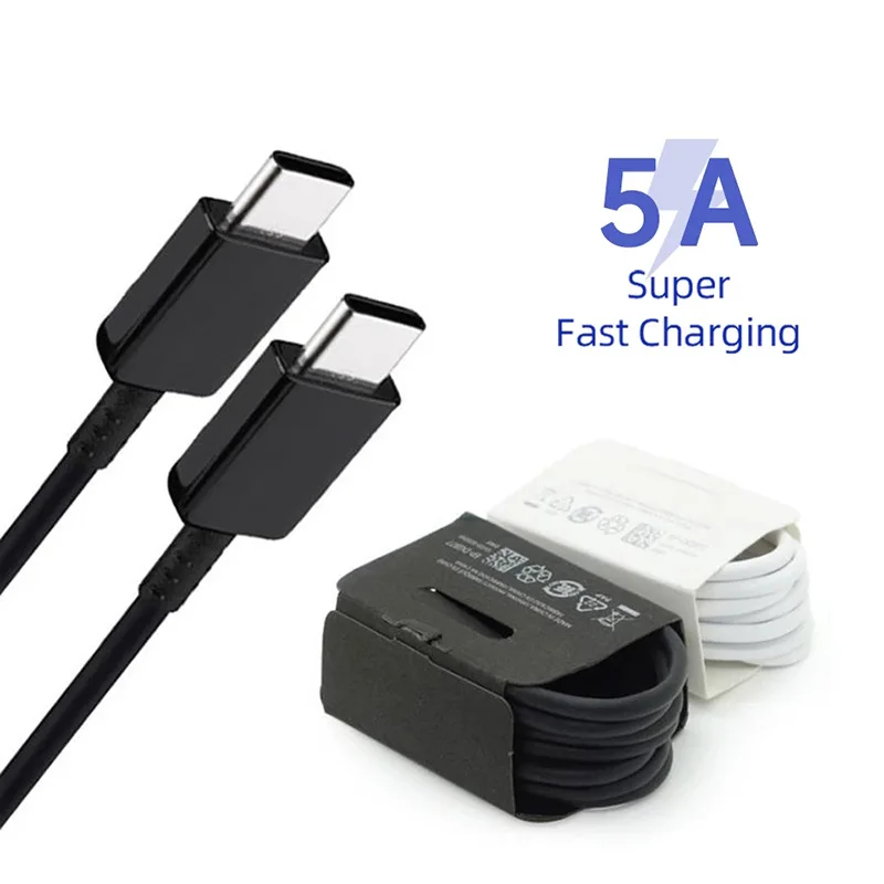 

100pcs For Samsung S23 S22 S21 Ultra 45W Super PD Fast Charger Cable 5A USBC To Type C Line For Galaxy S21 S20 FE