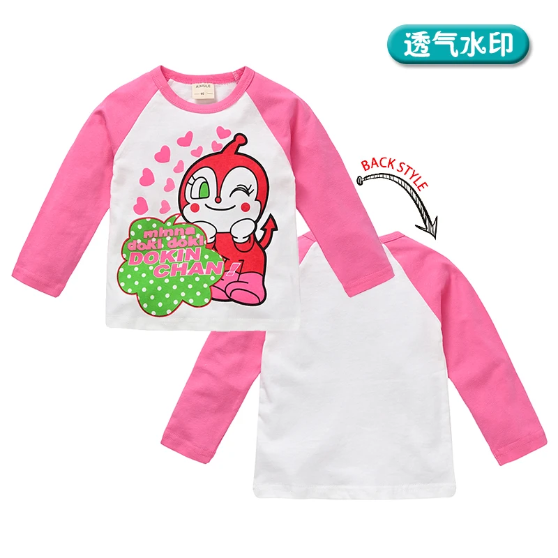 Spring Autumn Baby Boys Long Sleeve T-Shirts Cartoon Anpanman Print Kids Children Girls Cotton Clothes Toddler Tops Tees 1-7T