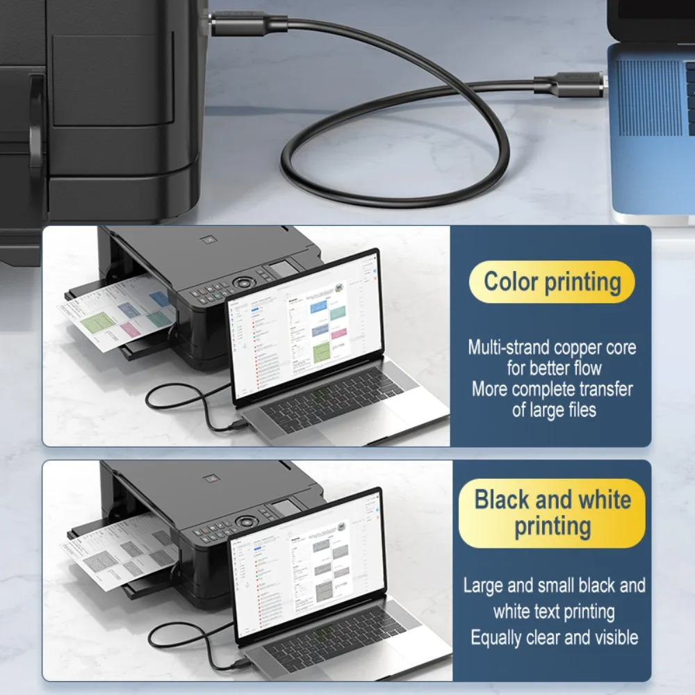 USB Printer Cable High Speed USB 2.0 Type B Male to A Male USB Cable for Epson Canon  HP ZJiang Label 3D Printer Lenovo 1M 3M 5M