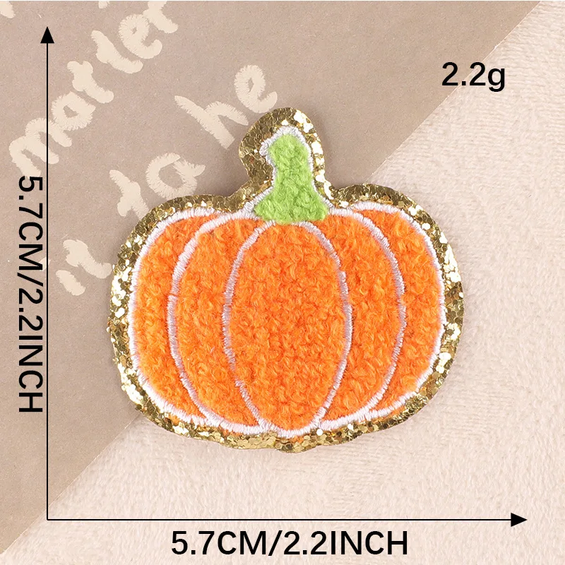 衣類用ハロウィンゴーストカボチャパッチ、刺繍されたアップリケ、かわいい布製バッジ、DIY衣類アクセサリー、鉄