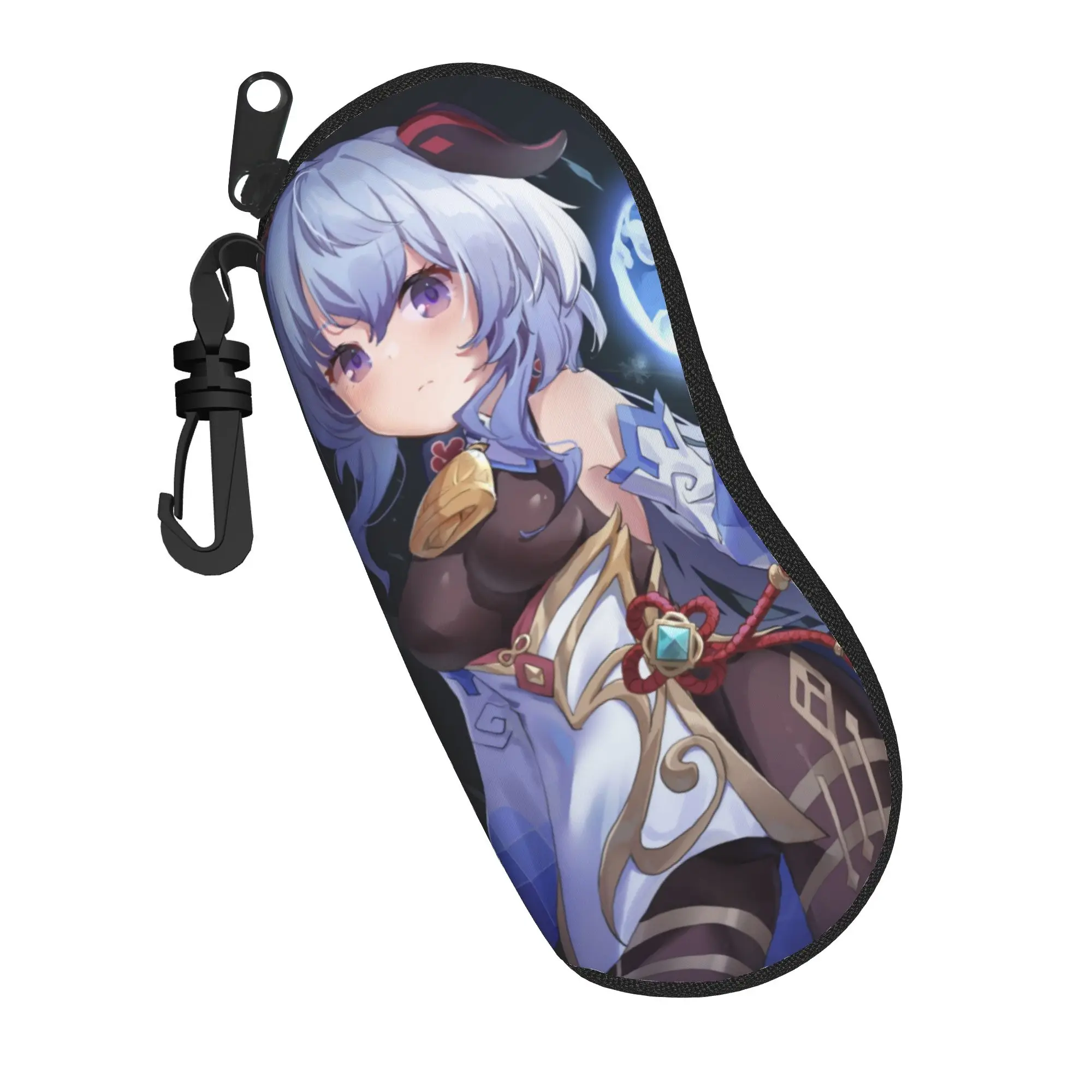 Sexy Ganyu Genshin Impact Glasses Case Unisex Anti-Fall Zipper Anime Eyewear Storage Box Ultra Eye Contacts Case