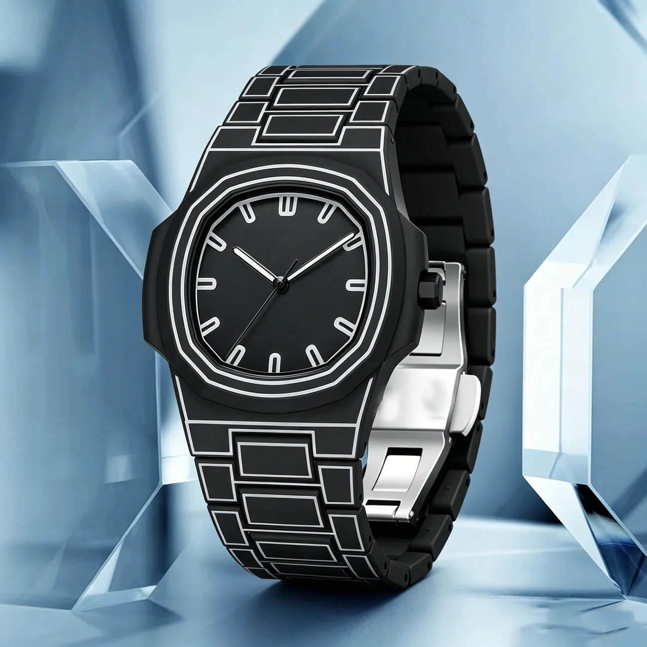 New High-End Watches Men's Trend Lines Painting Art Quartz Watches, Suitable for Daily Life, Gifts