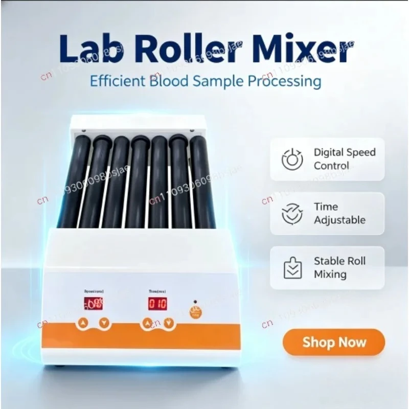5/7 Rollers Blood Mixer Horizontal Rotator Blood Mixer Tube Roller Rolling Blood Collection Tube Mixer with Timing Speed 110rpm