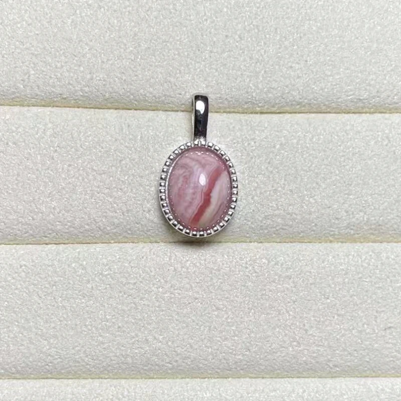 

Подвески из стерлингового серебра 925 пробы с натуральным родохрозитом 7*9 мм для изготовления ожерелья и серег своими руками