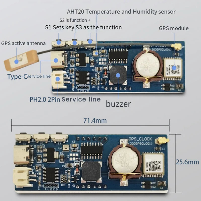 BDS Gps Digital Tube Code Meter Car Speeding Alarm Speed Clock Temperature And Humidity Cycling Code Digital Tube Module