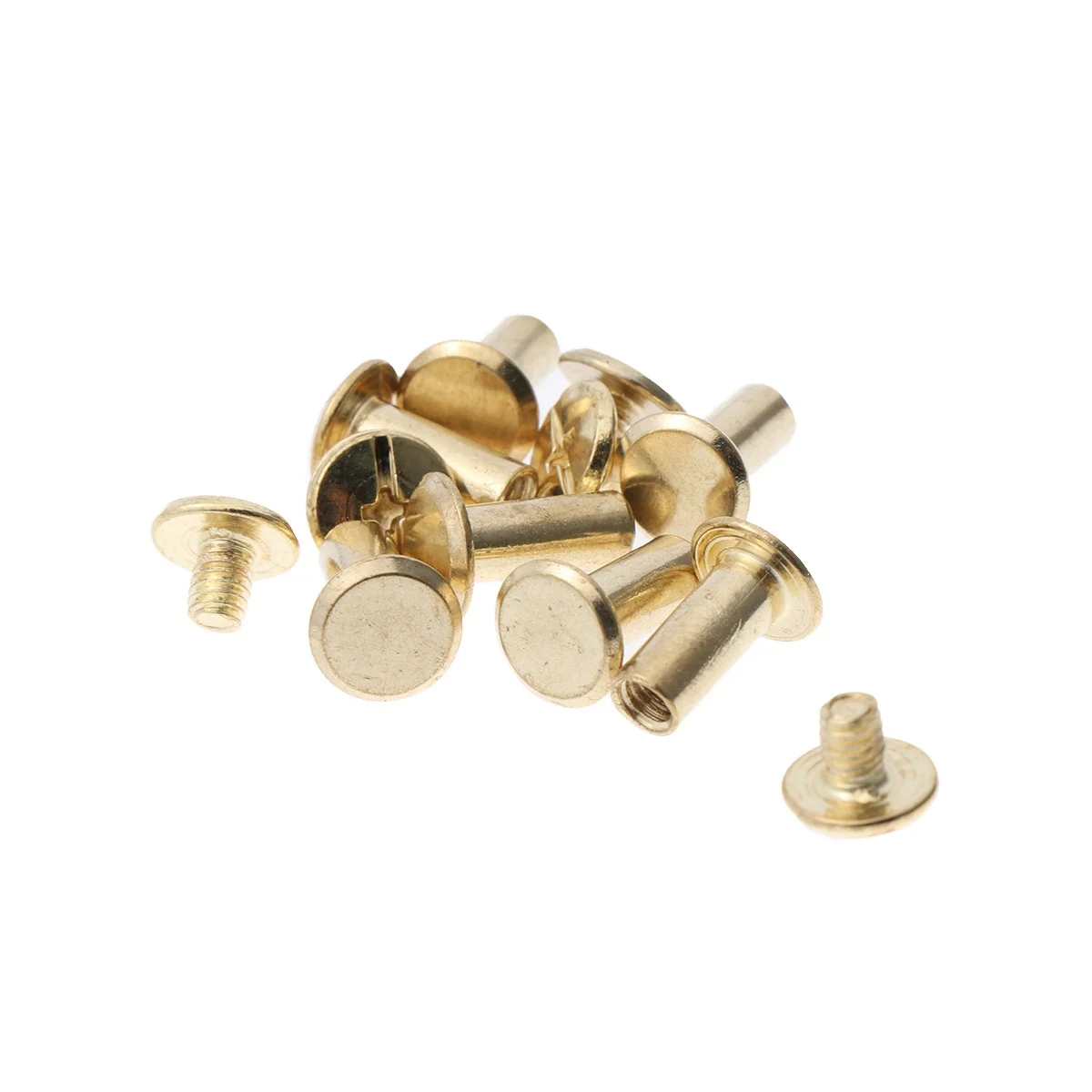 

45Sets Snap Rivet Copper-Plated Screw DIY Tools Account Book Picture Recipes Nails Golden M5x6 M5x10 M5x12 Carbon Steel