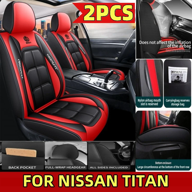 

2PCS FOR NISSAN TITAN Car seat covers, artificial leather, waterproof, wear-resistant, soft and comfortable muscle seat covers