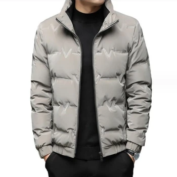 Jaqueta de Parkas espessa de vento masculina, casacos quentes, outwear casual, moda masculina, outono, inverno