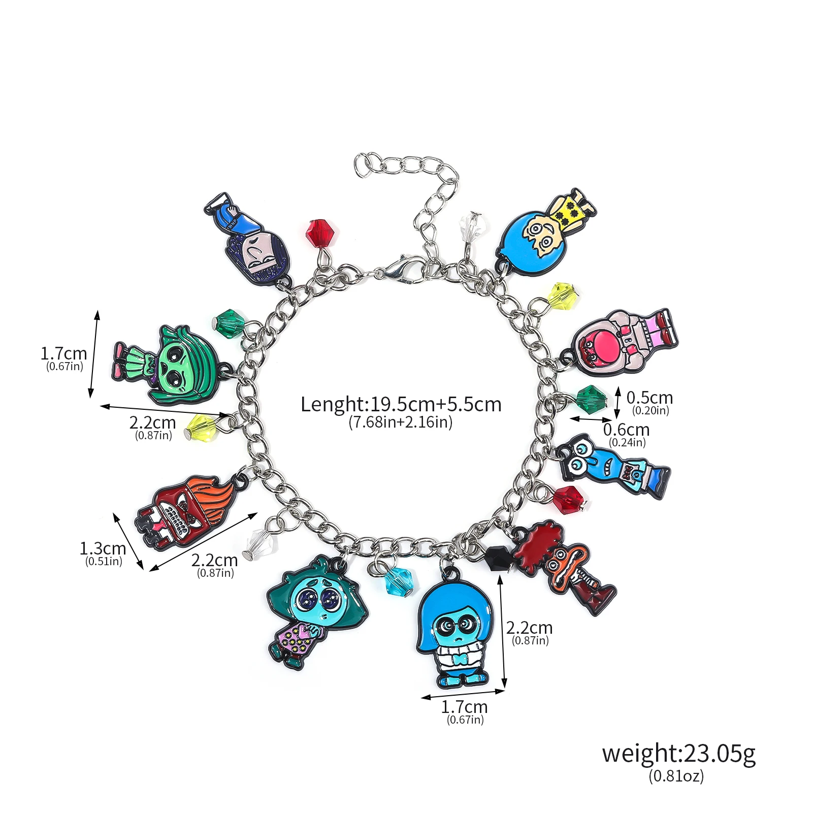 داخل خارج سحر سوار الفرح الحزن الاشمئزاز غاضب الإسورة أساور للنساء الرجال هالوين حزب مجوهرات هدية