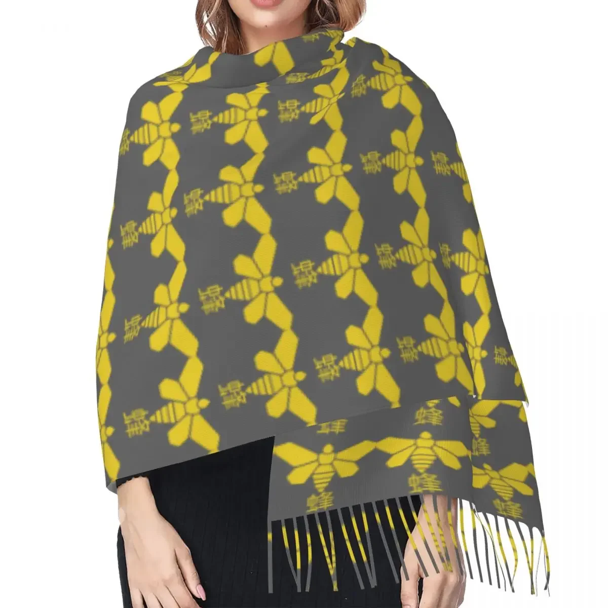 Methylamine Bee Tassel Scarf Women Soft  Tv Show Shawl Wrap Lady Winter Fashion Versatile Gift Scarves