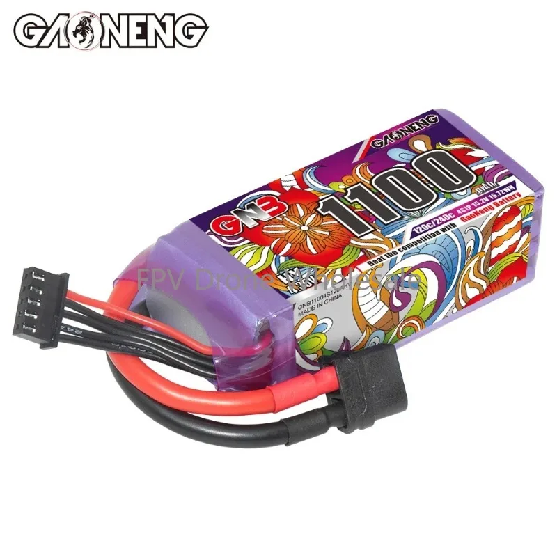 GAONENG GNB 1100mAh 4S/6S/8S 15.2V/22.8V/30.4V 120C HV LiPo Battery With XT60 Plug For Long Range FPV Racing Drone Helicopter