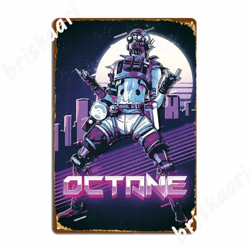 Apex Legends Octane 80s Retro Metal Plaque Poster Cave Bar Designing Garage Design Tin Sign Poster