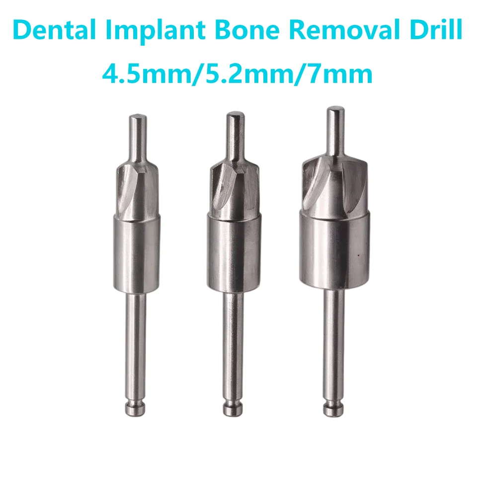1pcs Dental Implant Bone Removal Drill 4.5mm 5.2mm 7mm Bone Profiler Drill Guide Pin Bone Mill Bur for Implant Surgery Tool