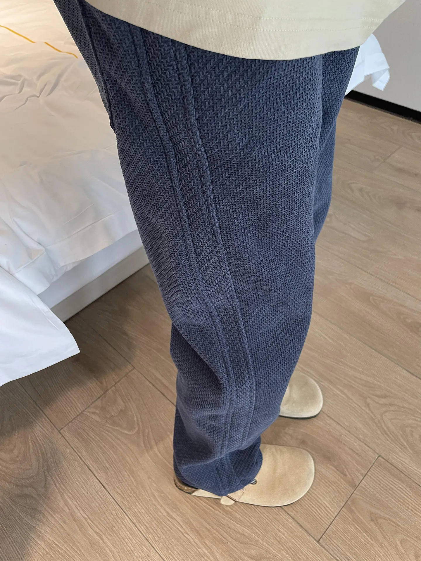 Loose Straight Leg Casual Pants Men Women Hip Hop Style Texture Sensation Bend Knife Long Pants Comfortable Lazy Fashion