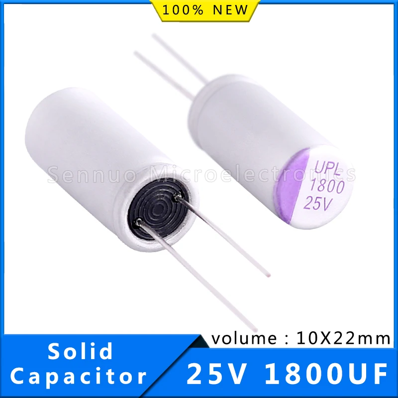 

10pcs new 25v 1800uf capacitor volume 10x22mm 1800 uf 25 v DIP Solid Electrolytic Capacitor Aluminum electrolytic capacitors