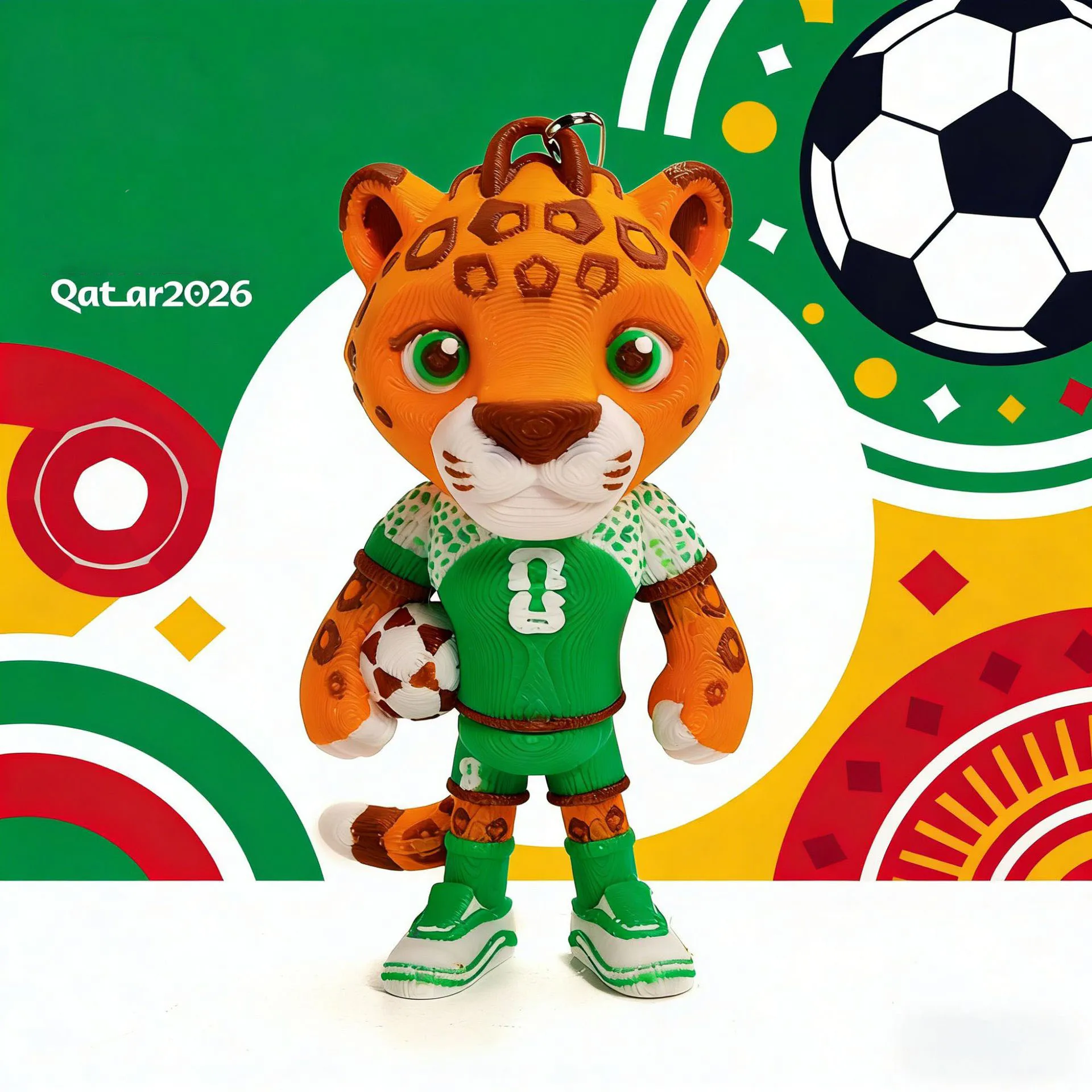 

2026 New Football IP Mascot Football Team PVC Figure Bag Charm Football Match Souvenir Key Ring for Kids & Fans Christmas