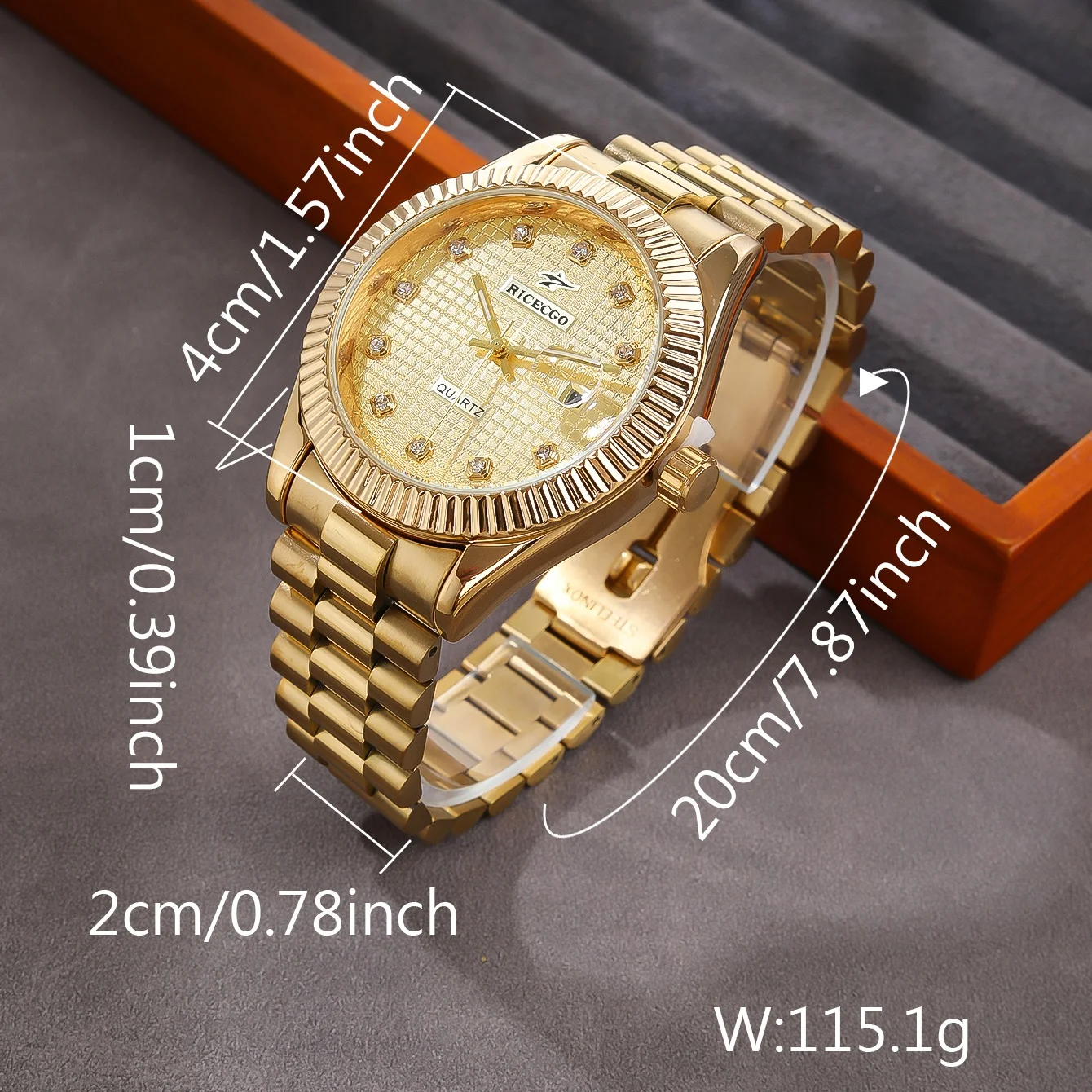 Fashion  Mens Sports Watches Stainless Steel Watchband Business Casual Plaid Quartz Wristwatch Calendar Clock Reloj Masculino