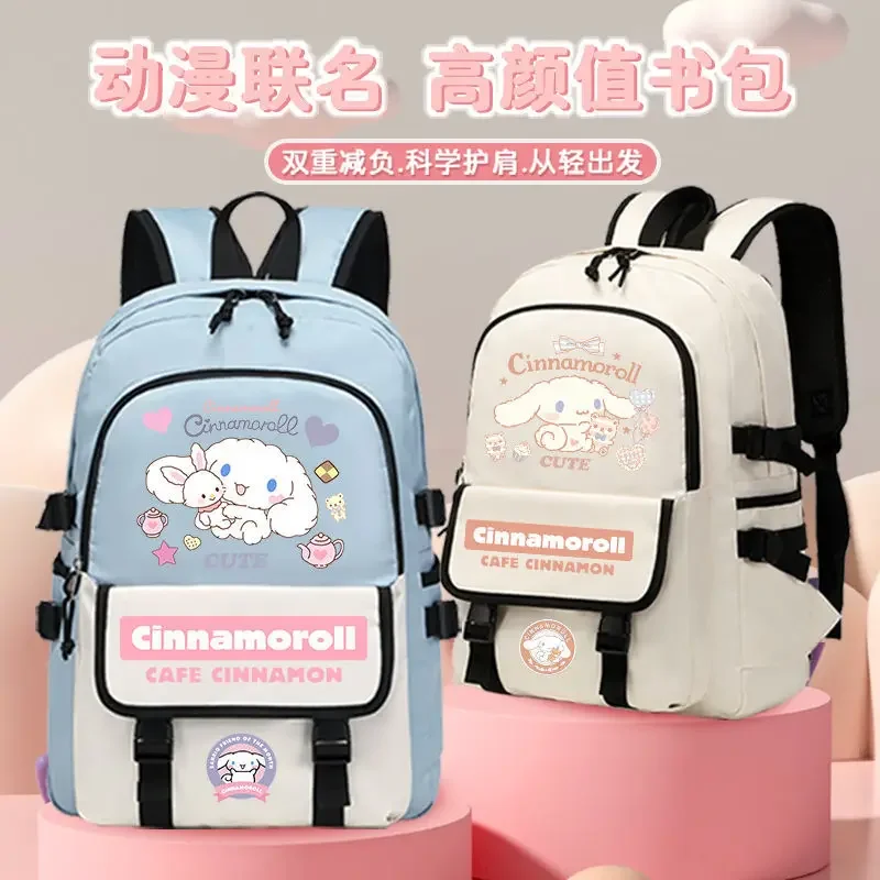 Sanurgente-Cartable de dessin animé de grande capacité pour enfants, sac à dos d'université, nouveau, Cinnamoroll, Babycinnamoroll, étudiant