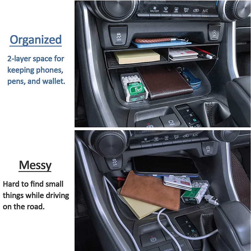 For Toyota RAV4 2019 2020 2021 2022 2023 XA50 Car Multi-Function Storage Box Organizer Center Console Holder Tray Accessories