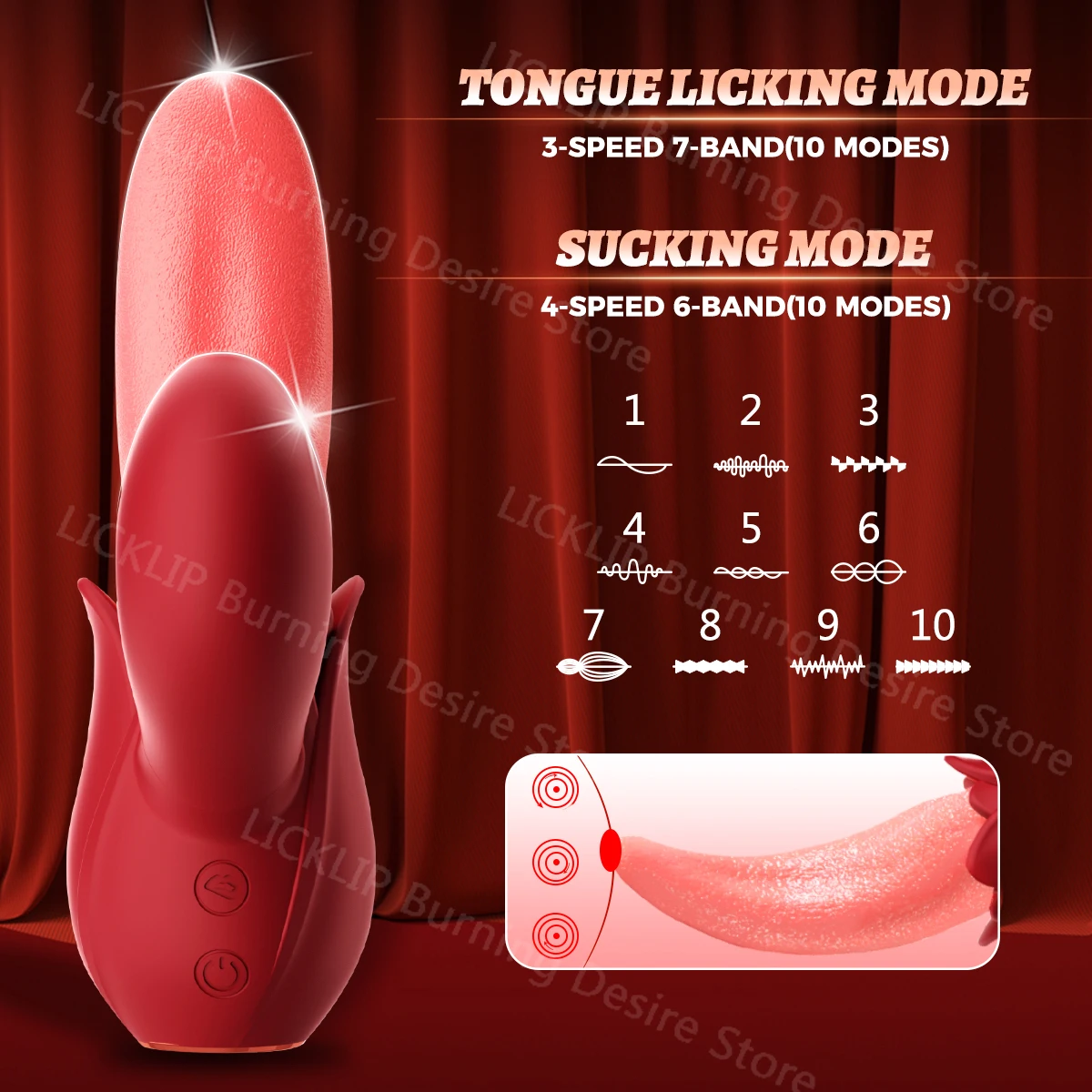 LICKLIP 3 In 1 Sucking Toys Tongue Licking Nipple Clitoris Sucking Stimulation Massager Female Masturbator Vibrating Sex Toys 18