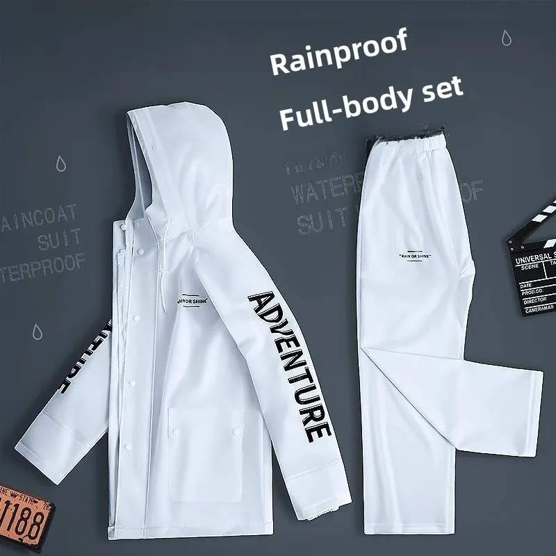 Conjunto de impermeable y pantalones de talla grande para hombre, para motocicleta y bicicleta, uso especial para reparto, im...