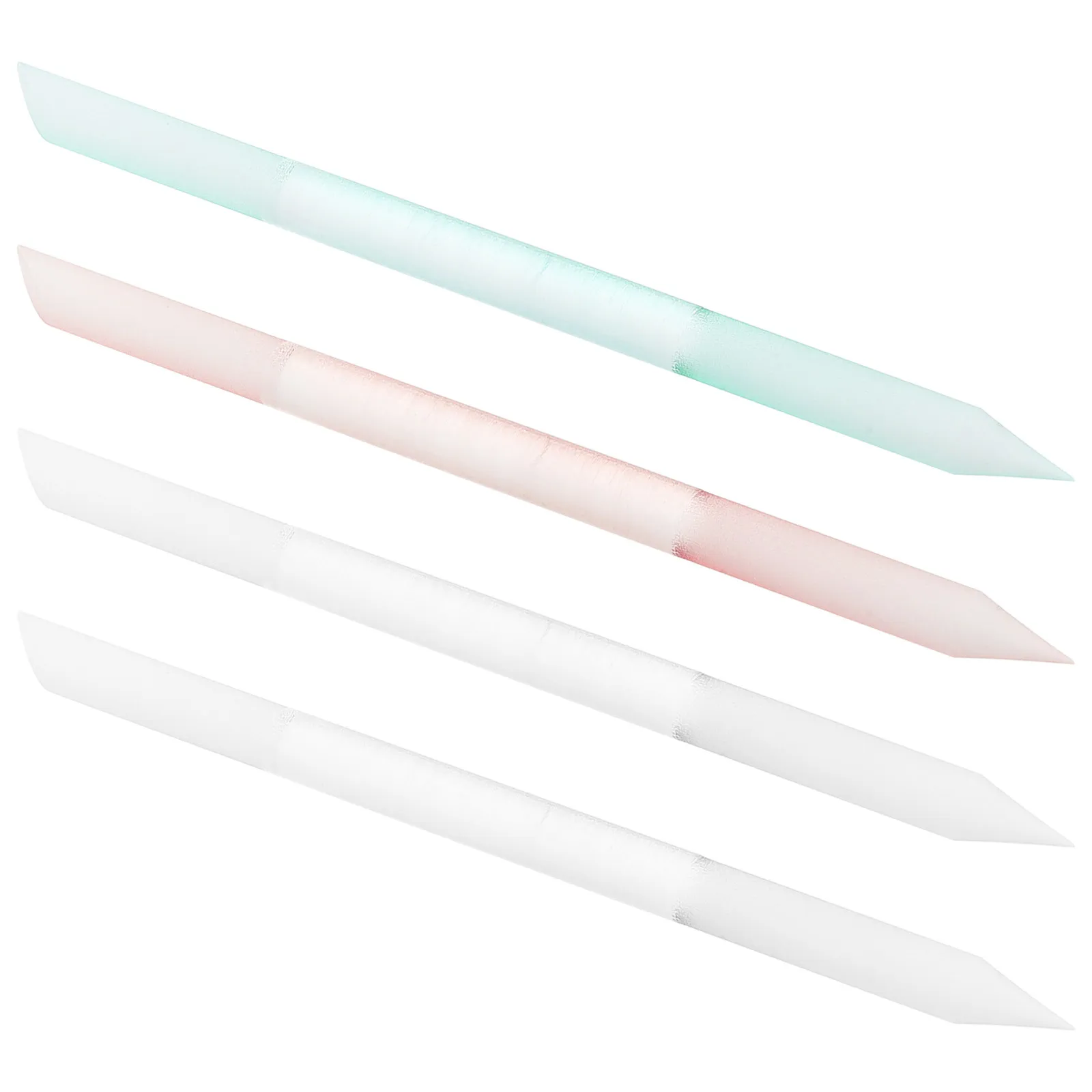 

4Pcs Glass Nail Care Stick Dual Sided Cuticle Pusher Remover Filing Tool Precision Angled Tip Gentle on Nails Easy Clean
