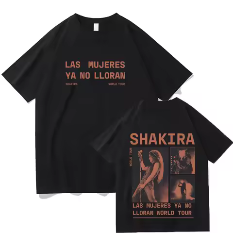 Shakira LMYNL World Tour Grid Tee Summer Men Women Fashion Oversized Short Sleeve T Shirt O-Neck Cotton Top Vintage Y2K Clothing