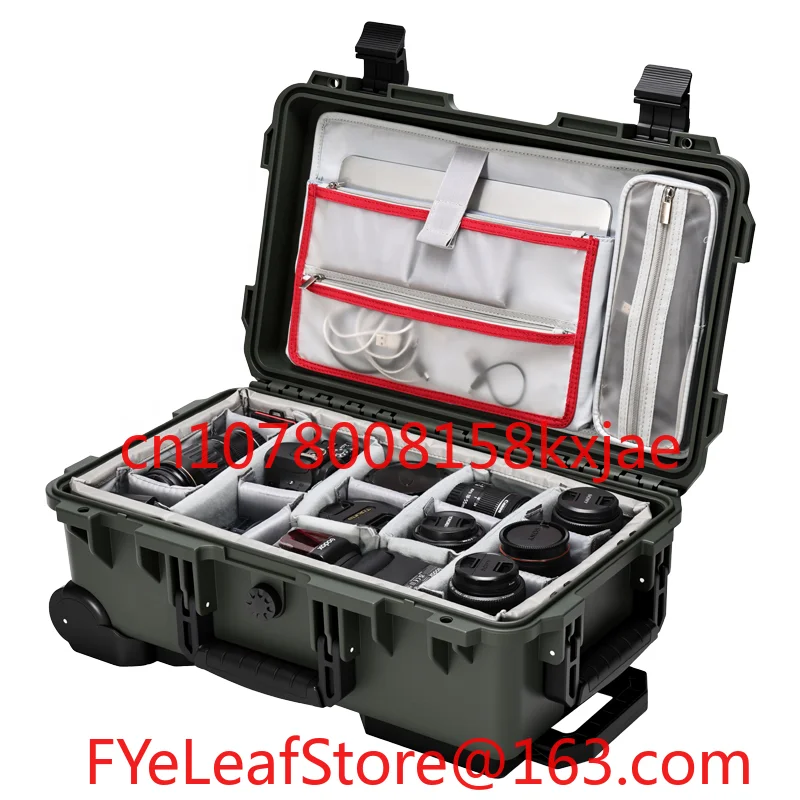 Plastic flight case 212X shockproof waterproof hard shell camera lens protection case with padded baffle