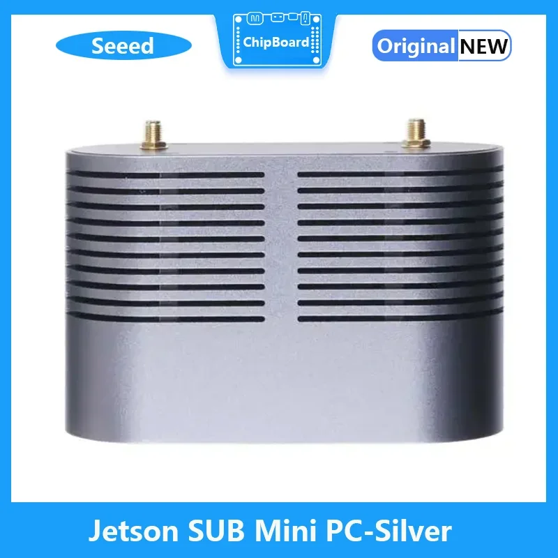 Jetson SUB Mini PC-Silver with Jetson Xavier NX module, Aluminium case with heatsink, 128GB SSD, WiFi, Antennas and pre-installe