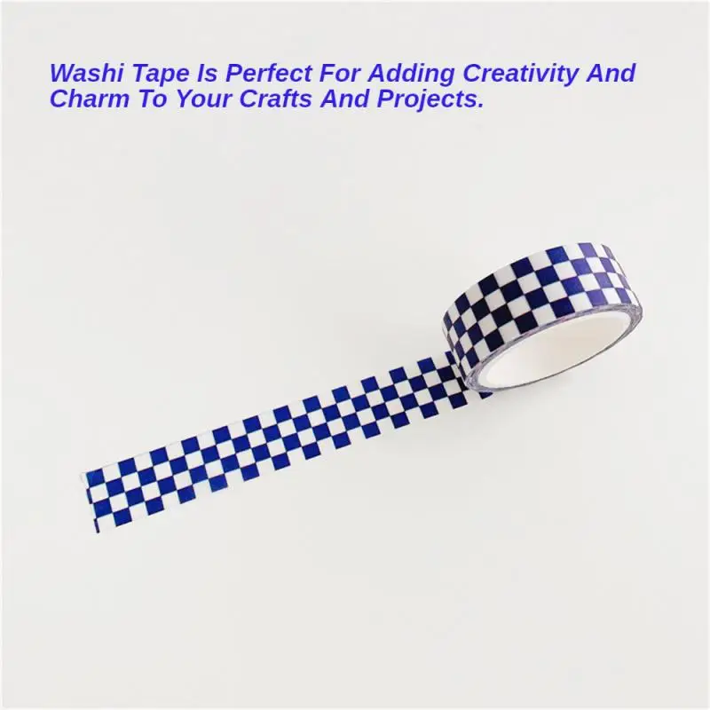 50/100PCS Material Paste Adhesive Multipurpose Adhesive Decorative Sticker Unique Blue Check Pattern Design Easy To Use