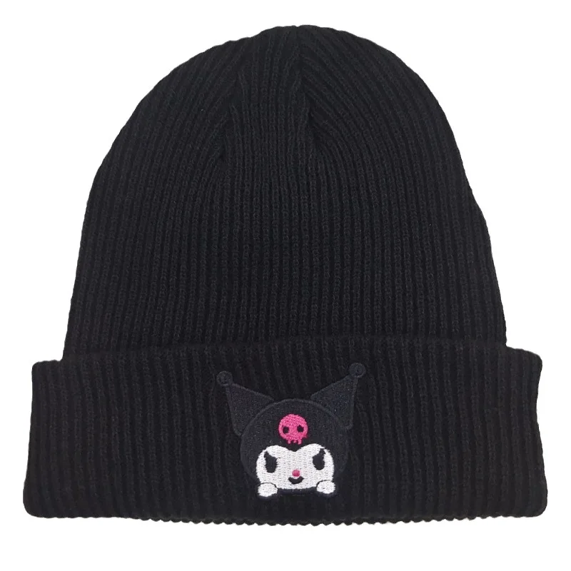 Cute Hello Kitty  cartoon Sanrio embroidery knit hat Cinnamon beanie  Kuromi pullover hat cat warm hat 2024 new style